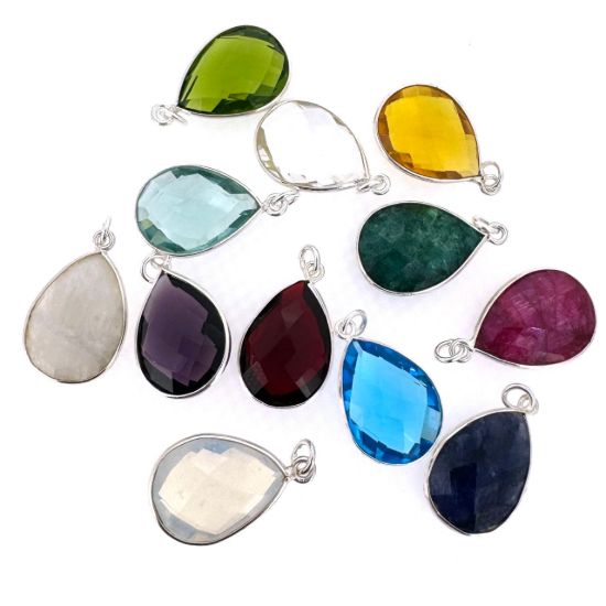 Wholesale Retail Ready Necklace Charm Bar Kit - 13*18mm Teardrop Bezel - Pendant Kit #8