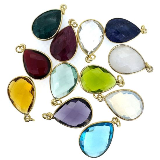 Wholesale Retail Ready Necklace Charm Bar Kit - 13*18mm Teardrop Bezel - Pendant Kit #8