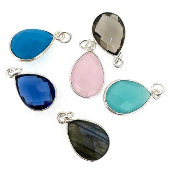 Wholesale Retail Ready Necklace Charm Bar Kit - 10*14 Small Teardrop Bezel - Pendant Kit #9
