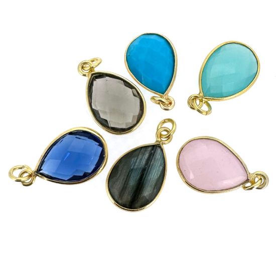 Wholesale Retail Ready Necklace Charm Bar Kit - 10*14 Small Teardrop Bezel - Pendant Kit #9