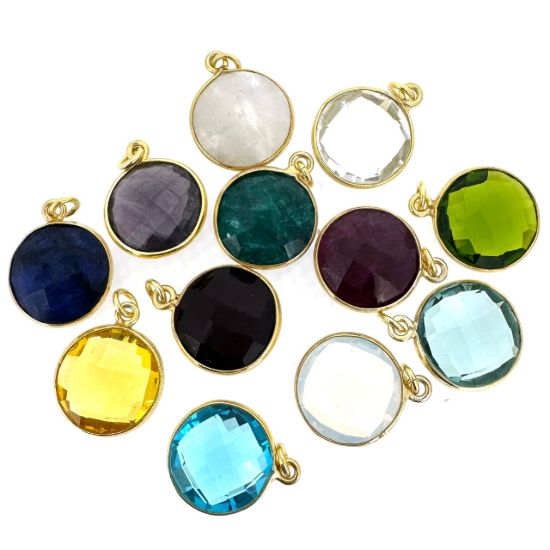 Wholesale Necklace Charm Bar Kit -14mm Round Bezel Pendant Kit #10