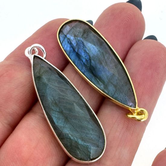 Wholesale Necklace Charm Bar Kit - 30*10mm Elongated Teardrop Bezel Charm Kit #12