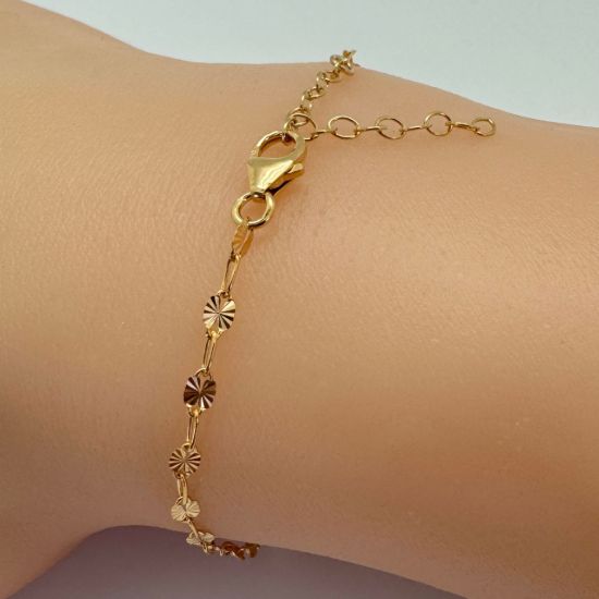 Wholesale 1/20 14K Gold Filled Finished Adjustable Paperclip Chain Jewelry- Sunburst Paperclip Chain