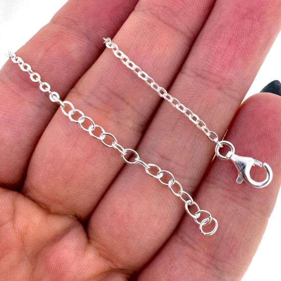 Wholesale 925 Sterling Silver Finished Adjustable Flat Cable Chain Jewelry - 2mm Small Flat Cable Chain
