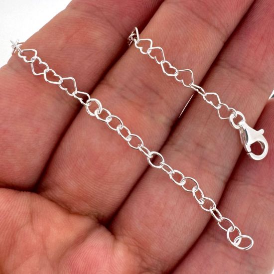 Wholesale 925 Sterling Silver Finished Adjustable Heart Chain Jewelry - Heart Chain