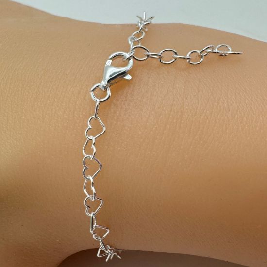 Wholesale 925 Sterling Silver Finished Adjustable Heart Chain Jewelry - Heart Chain