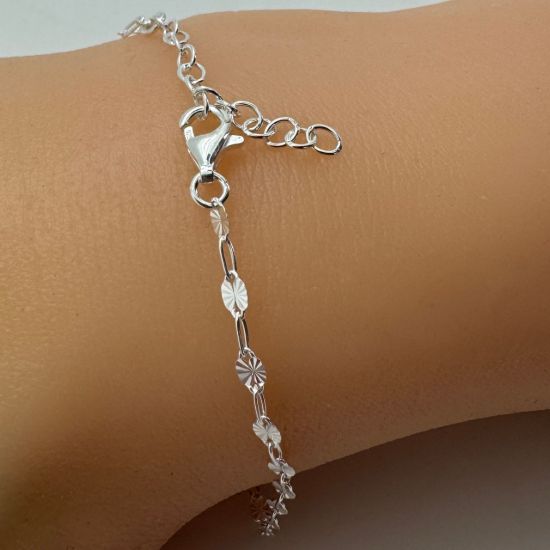 Wholesale 925 Sterling Silver Finished Adjustable Paperclip Chain Jewelry - Sunburst Paperclip Chain