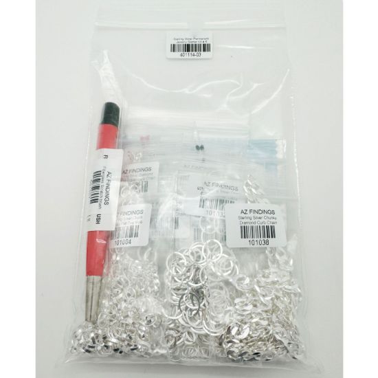 Wholesale 925 Sterling Silver Chains Permanent Jewelry Starter Kit #5- 16 Chain Styles