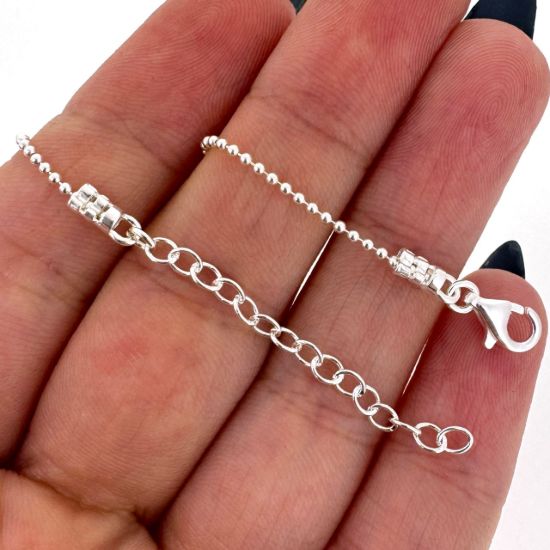 Wholesale 925 Sterling Silver Finished Adjustable Chain Jewelry - 1.2mm Ball Chain