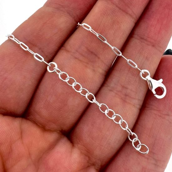 Wholesale 925 Sterling Silver Finished Adjustable Chain Bracelet or Anklet- Small Rectangle Box Chain