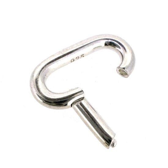 Wholesale 925 Sterling Silver No Trigger Clasp - 12.8mm Oval Clicker Clasp