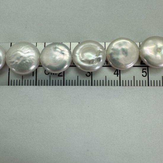 Wholesale Creamy White Freshwater Pearls, 10-12mm Coin Shape - June Birthstone (Sold Per Strand)
