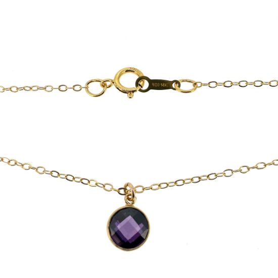 Wholesale 1/20 14k Gold Filled Fancy 6mm Birthstone Necklace - 18"