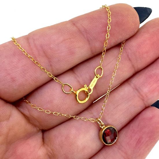 Wholesale 1/20 14k Gold Filled Fancy 6mm Birthstone Necklace - 18"