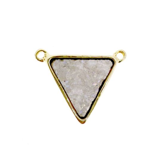 Wholesale Gold Plated Gold Agate Titanium Triangle Druzy Connector
