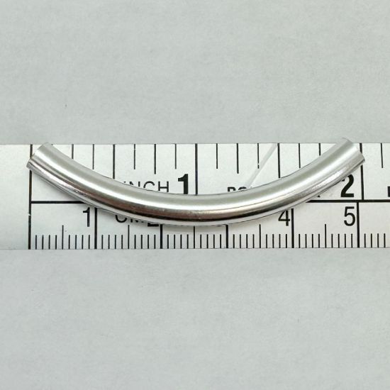 Wholesale Sterling Silver Smooth Curve Tube Spacer - 50mm (1 piece)