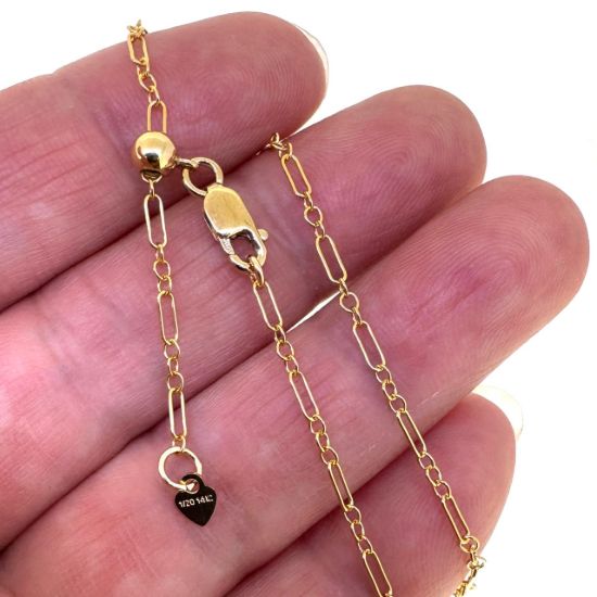 wholesale 14k gold filled adjustable necklace chains-3+1 cable chain 22"