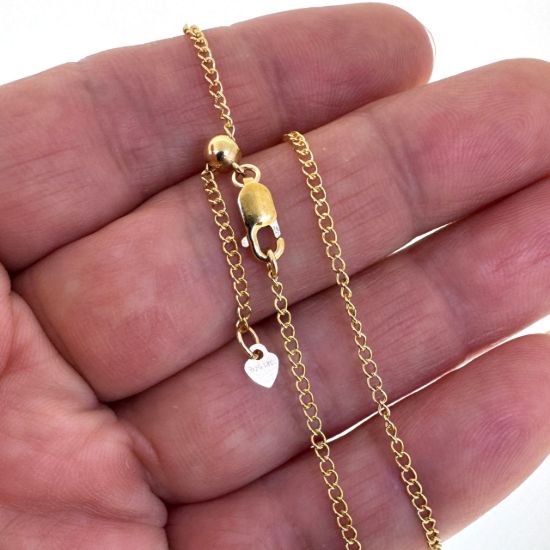 wholesale 14k gold filled adjustable necklace chains-curb chain 22"