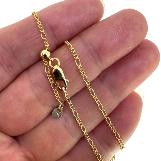 wholesale 14k gold filled adjustable necklace chains-Figaro chain 22"