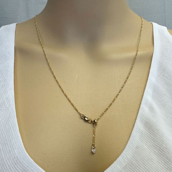 wholesale 14k gold filled adjustable necklace chains-Figaro chain 22"