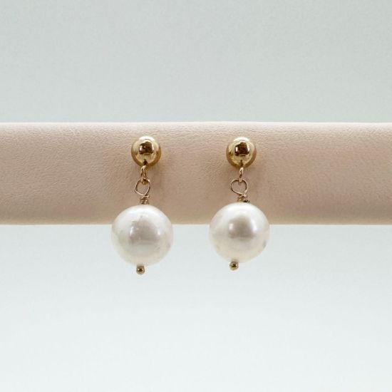 Wholesale 1/20 14K Gold Filled Freshwater Pearl Drop Earrings