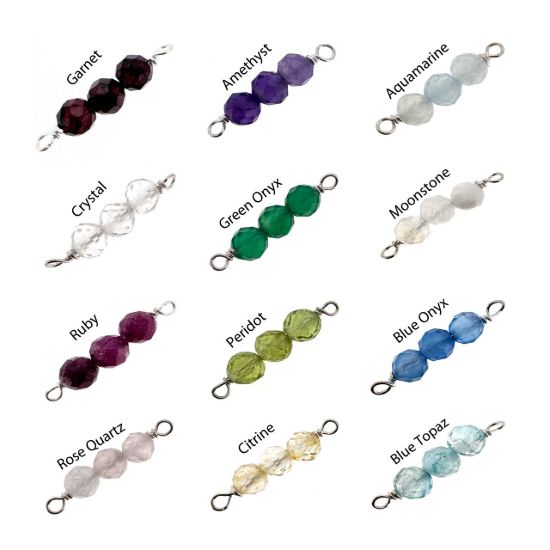 Wholesale 925 Sterling Silver Natural Gemstone Triple Bead Adjustable Bracelet, Anklet, or Necklace