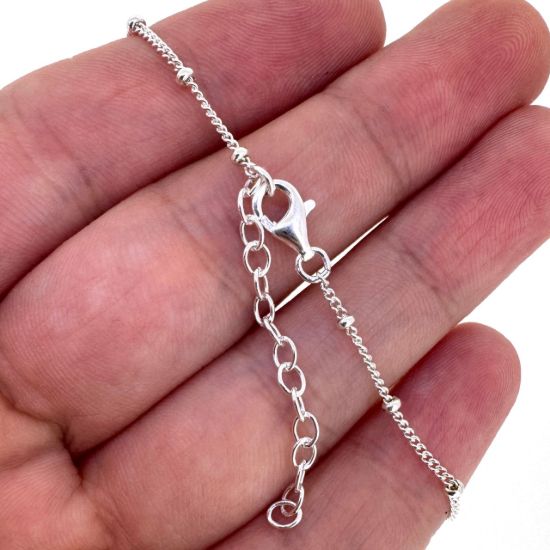 Wholesale 925 Sterling Silver Finished Adjustable Satellite Curb Chain Jewelry- Ball Satellite Curb Chain