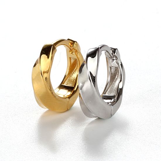 Wholesale Sample-order item-Sterling Silver or Gold Over Twisted Hoops-13mm