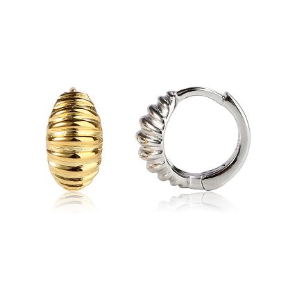 Wholesale Pre-order item-Sterling Silver or Gold Over Silver Striped Hoops-13mm