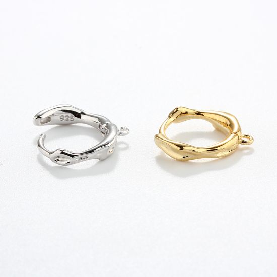Wholesale Sample-order item - Sterling Silver or Gold Over Silver Abstract Textured Hoops-13mm