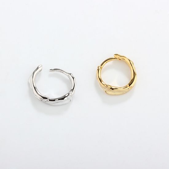 Wholesale Sample-order item - Sterling Silver or Gold Over Silver Abstract Textured Hoops-13mm