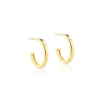 Wholesale Sample-order item-Sterling Silver or Gold Over Silver Half Hoops With CZ Stones-18mm