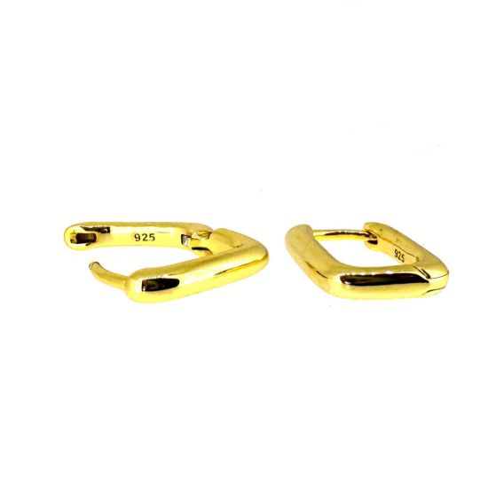 Wholesale Sample-order item-Sterling Silver or Gold Over Silver Smooth Rectangle Hoops-15*11mm