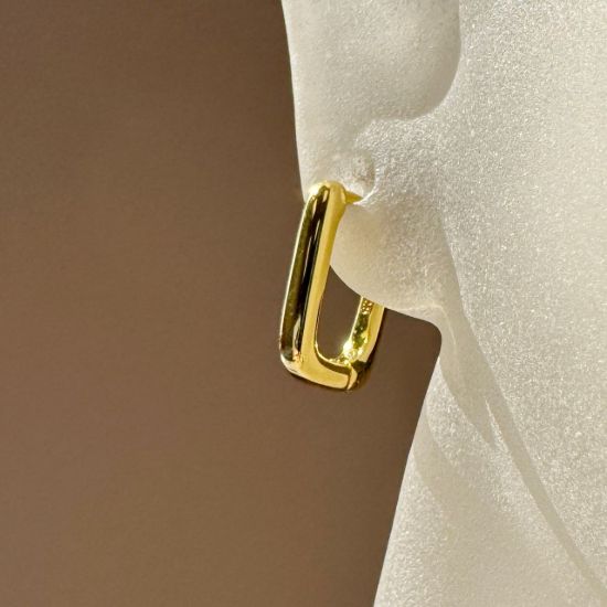 Wholesale Sample-order item-Sterling Silver or Gold Over Silver Smooth Rectangle Hoops-15*11mm