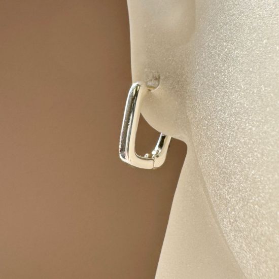 Wholesale Sample-order item-Sterling Silver or Gold Over Silver Smooth Rectangle Hoops-15*11mm