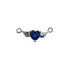 Wholesale 925 Sterling Silver 12 month set Birthstone Heart with Wings Connectors