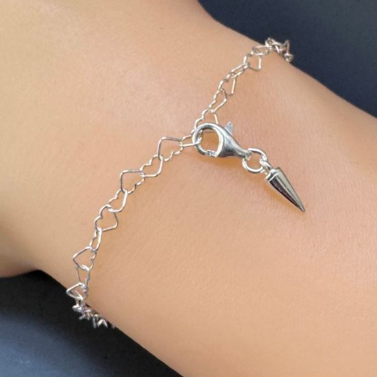 Wholesale 925 Sterling Silver Spike Stud Charm With Clasp - 9mm (1 pc)