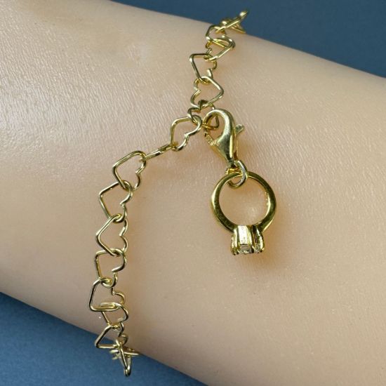 Wholesale Gold Over Sterling Silver Promise Ring Add On Charm With Clasp