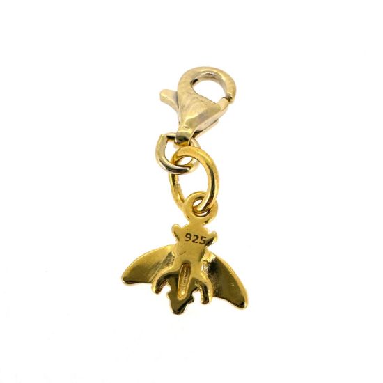 Wholesale Gold Over 925 Sterling Silver Tiny Bumblebee Add On Charm With Clasp