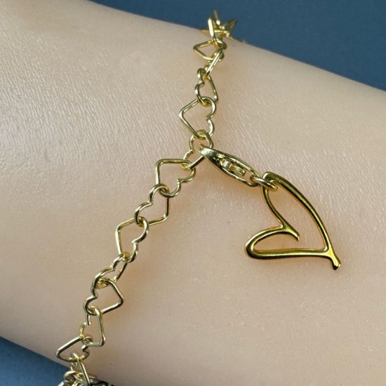Wholesale Gold over Sterling Silver Heart Charm With Clasp