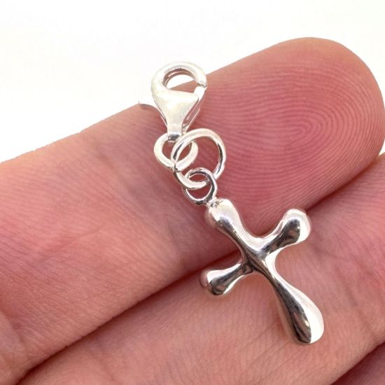 Wholesale 925 Sterling Silver Fancy Cross Charm With Clasp