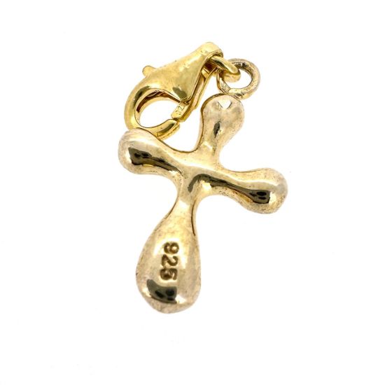Wholesale Gold Over 925 Sterling Silver Fancy Cross Charm With Clasp