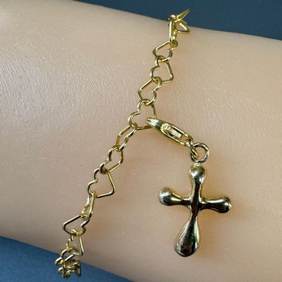 Wholesale Gold Over 925 Sterling Silver Fancy Cross Charm With Clasp