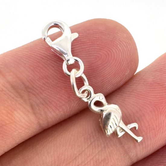 Wholesale Sterling Silver Flamingo Charm With Clasp