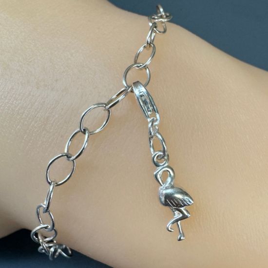 Wholesale Sterling Silver Flamingo Charm With Clasp