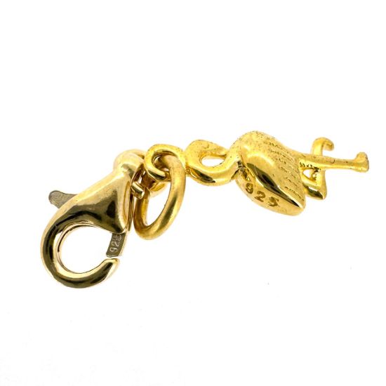 Wholesale Gold Over Sterling Silver Flamingo Charm With Clasp