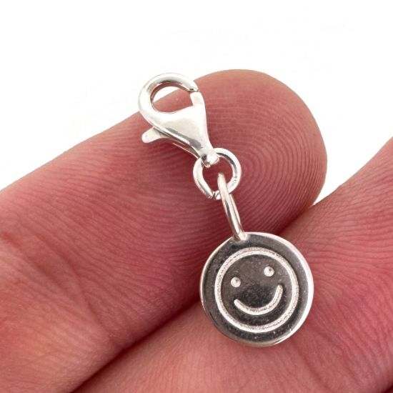 Wholesale 925 Sterling Silver Happy Face Charm With Clasp
