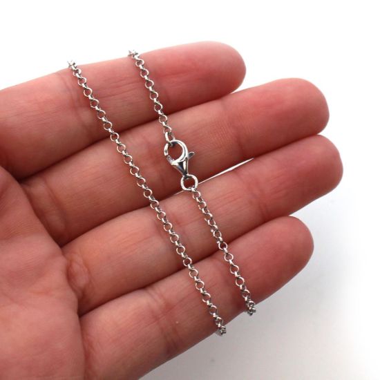 Wholesale Rhodium Over Sterling Silver Finished Chain - 2mm Rolo Chain