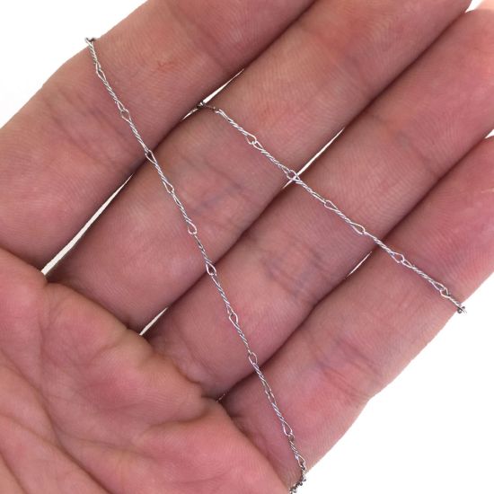 Wholesale Rhodium plated Sterling Silver Fancy Twisted Link Necklace Chain, Wholesale Bulk Necklace Chains