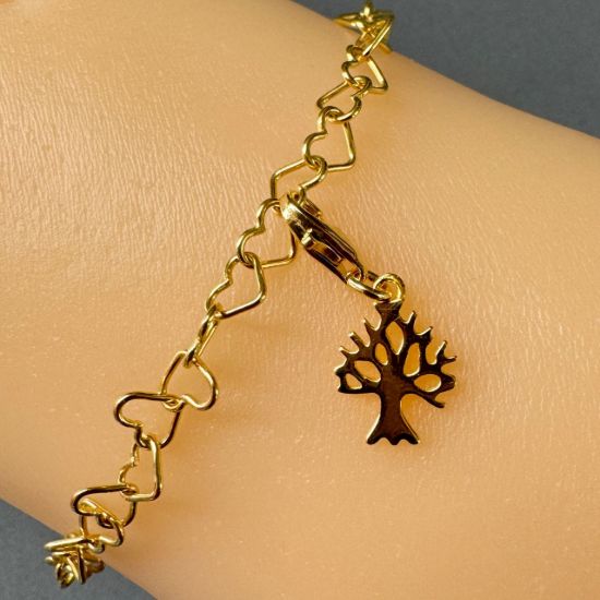 Wholesale Gold Over Sterling Silver Tree Silhouette Charm With Clasp